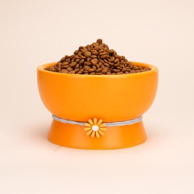 China SHURUI PET Stocked Elevated Ceramic Raised Slanted Cat Food Water Pet Feeder and Water Bowl Pet Feeder Bowl Cat Bowls for sale