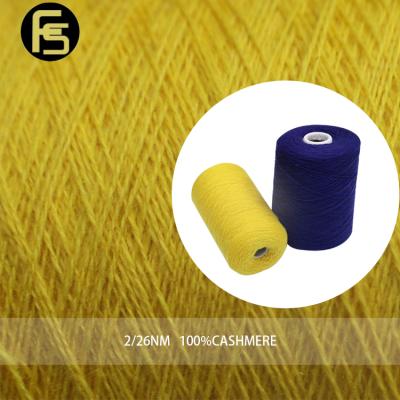 China Moisture-absorbent Knitting Yarn 2/26NM Dyed Comfortable Warm Wholesale 100%Cashmere Thread For Knitting for sale