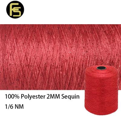 China Anti-pilling knitting yarn sequins 2 mm 150D 1/6 nanometer 100% polyester yarn for knitting for sale