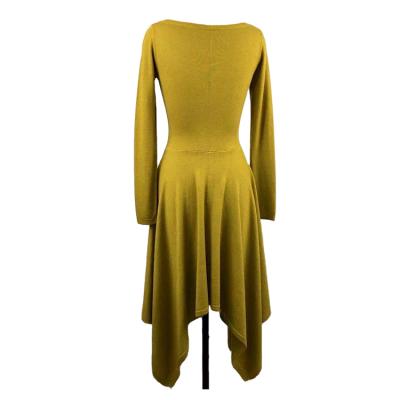 China 100%Merino Wool Breathable Fashionable Natural Waist Elegant Casual Long Sleeve Women 3d Sweater Dresses Knit for sale