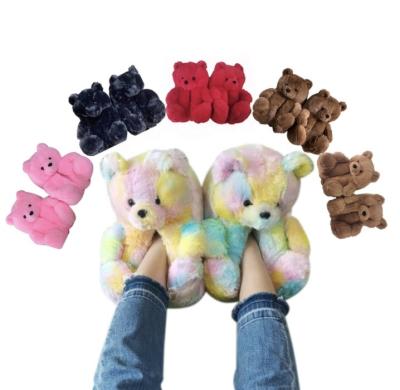 China Cheap Custom Bedroom Teddy Bear Slipper Animal Lovely Plush Teddy Bears Plushs Slippers Shoes Pink Fashion Trend Slipper Animals for sale