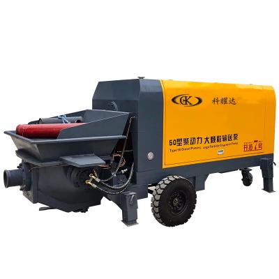 China Hauling 2021 1-3cm Fine Stone Concrete Carrying Stones Vertical Conveying 80 Meters Diesel Concrete Pump for sale