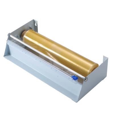 China Cling film dispensing White Painted Metal Cling film Dispenser for 300mm roll for sale