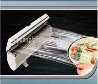 China Water Soluble Household Food Wrap Plastic Cutter Cling Film Dispenser for sale