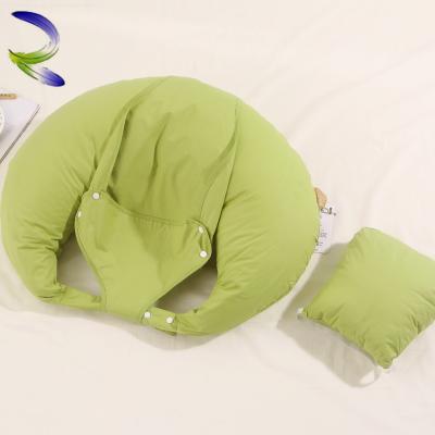 China Magnetic Hot Selling Soft Flat Head Stuffed Baby Infant Health Promotion Velor Automatic Inflatable Travel Nursing Pillow for sale