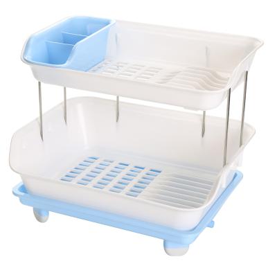 China GCG 2 Layer Dish Rack Shelf Practical Multifunctional Sustainable Dish Drainer for Dish and Fruit for sale