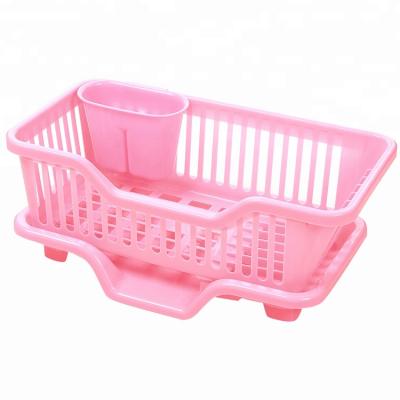 China GCG Viable Kitchen Plastic Dish Dish Drainer Rack With Drain Board For Dish Dish Chopsticks Spoon Bowl Cup for sale