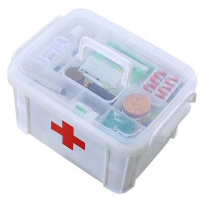 China 2 GCG Pharmacy Plastic Diaper Medicine Storage Box With Compartments Medicine Box Storage First Aid Kit For Family for sale