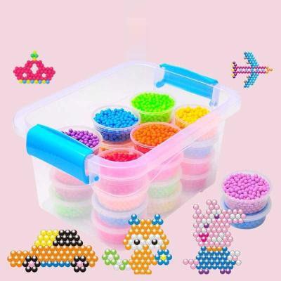 China Eco-friendly Material Plastic Hama Educational Toys 30 Colors Plastic Fuse Beads Kits Diy Magic Water Sticky Beads for sale