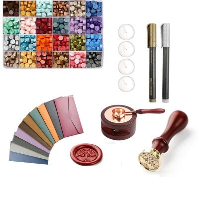 China Eco-friendly Material Custom Wax Seal Stamp Set Kit Colored Available Wax Seal Beads Wax Stamp Seal Set for sale