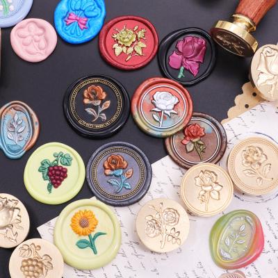 China Eco-friendly Material Customize Design Sealing Wax Seal Stamp Metal Factory Series Brass Logo Wax Seal Stamp Head for sale