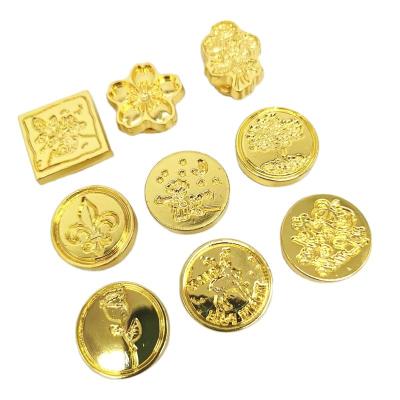 China Personalized Sealing Wax Stemp logo custom made eco-friendly material around brass wax seal stamp head with different patterns for sale