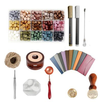 China Eco-friendly Material Wax Seal Beads Stamp Kit Sets Antique Envelop Stove Envelope Wax Seal Stamp Kit For Letter Sealing for sale