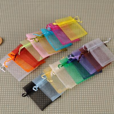 China Different Sizes Small Jewelry Organza Gift Drawstring Bag Wholesale Eco-Friendly Packaging Material For Present Candy Pouches for sale