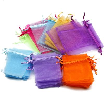 China Organza Cosmetic Packaging Jewelry Pouches Cheap Price Organza Drawstring Bag Eco-friendly Candy Material for sale