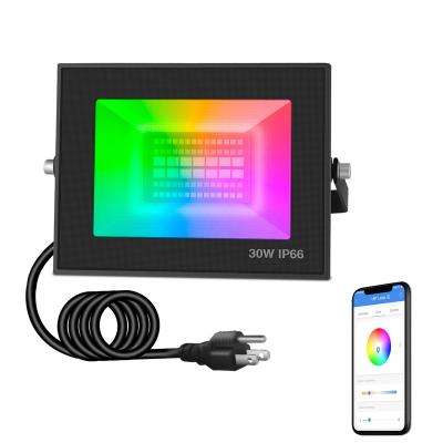 China Outdoor Outdoor Garden RGBCW Flood Light APP 30W Control and Colored Lights for Parties with Light-Grouping Management for sale