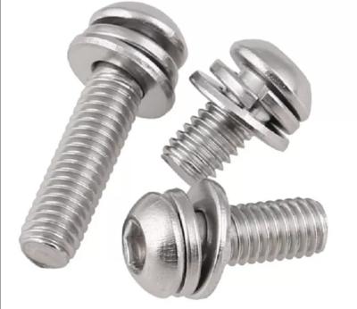 China Sems Pan Head Stainless Steel Knob Hex Head Socket Head Screws With Spring And Flat Washers Assembly for sale