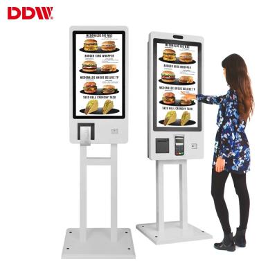 China 27 inch Restaurant fast food order all in one software system design self service machine payment self ordering kiosk for sale