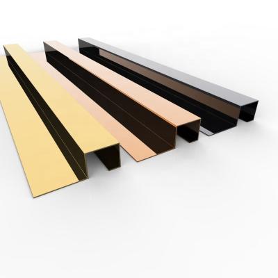 China Factory direct sales modern decorative tile edge gold stainless steel strip Q-shape tile tirm for sale