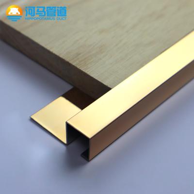 China Modern HIP Brushed Stainless Steel Tile Q Trim Tile Profiles Wholesale Customizable Metal Tile Trim Corners for sale