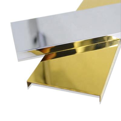 China Modern Style Stainless Steel Office Building Modern Mirror Metal Skirting Board for sale