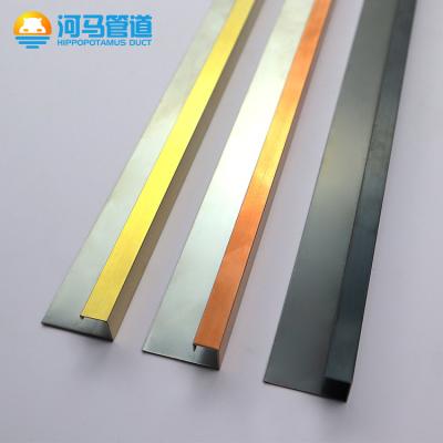 China Modern HIPPO Manufacturer High Quality Stainless Steel Tile Profiles Metal Tile Trim For Wall Building Corner Covers 304 Wall Edge Trim for sale