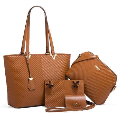 China Fashion Women Handbags Wallet Tote Shoulder Bags Top Handle Satchel Waterproof Purse Ladies Handbags Set 4pcs for sale