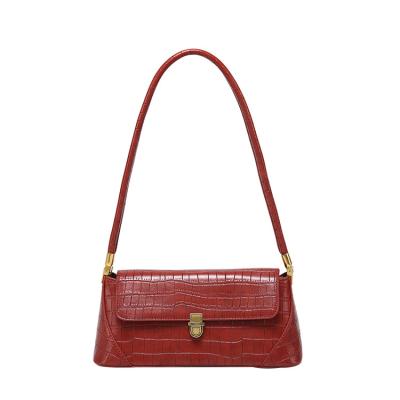 China Latest Lady Wholesale Crocodile Pattern PU Leather Tote Handbag Ladies Clutches Purse Bag For Women for sale