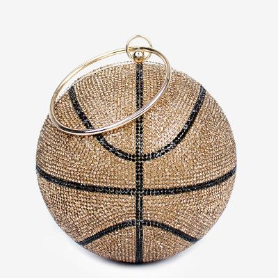 China 2021 Fashionable Crystal Shape Rhinestone Football Purse Large New Capacity Style Handbags For Women Ladies Basketball Bag for sale