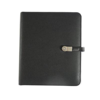 China Custom Leather Hardcover Planner Design Notebook Diary With Power Bank for sale