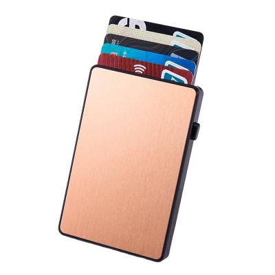 China Fashion New RFID Blocking Metal Men Wallet Minimalist Custom Antimagnetic Aluminum Waterproof Automatic Noise Up Credit Card Holder for sale