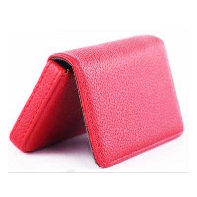 China Fashion Wholesale Custom Flip Style PU Name Business Card Holder Good Quality Leather Case with Magnetic Closed for sale