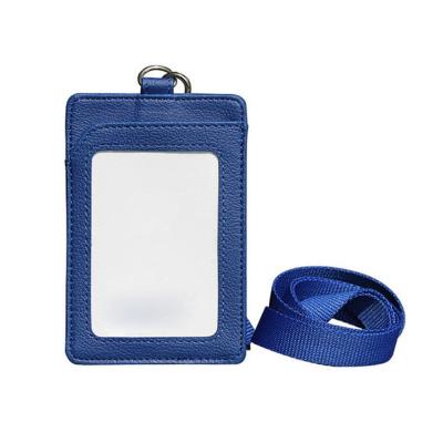 China Fashion Fashion Wholesale Custom PU Leather ID Card Holder With Lanyard for sale