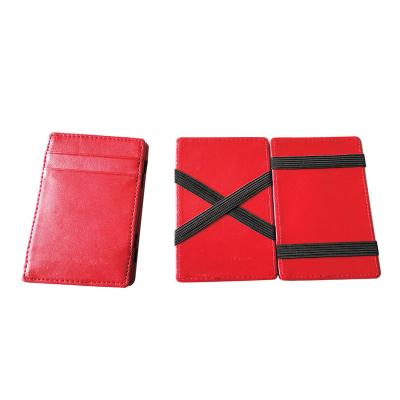 China New Arrival Promotional RFID Elastic RFID Blocking Men PU Leather Magic Wallet for sale