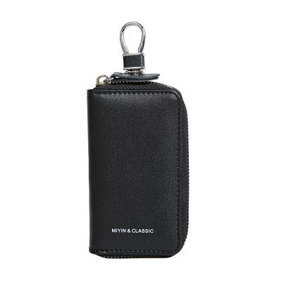 China New fashion men's and women's real leather simple genuine leather key chain bag zipper car key holder case for sale