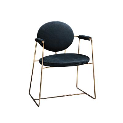 China EUROPEAN Hot Modern Gold Hollow Back Stainless Steel Chair Premium Selling PU Leather Stainless Steel Dining Chair for sale