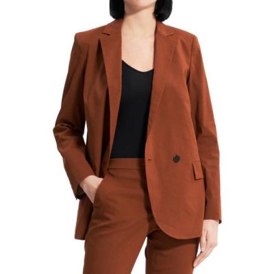 China New Latest Breathable Custom Made Women Blazer For Work Long Sleeve Two Button Oversized Canvas Red Blazer For Women for sale