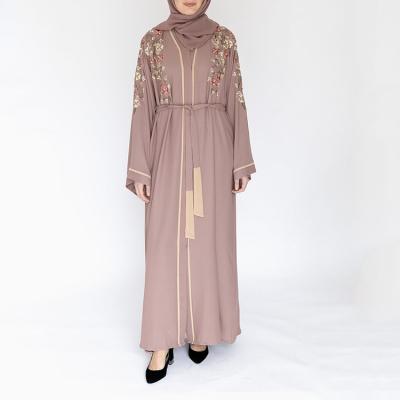 China Satin Frauen Muslimisches Polyester Abaya Vetement Spill Femme Musulmane Kleid 2 Piece Women Muslim Prom Cotton Dress for sale