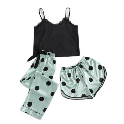 China The new 2023 summer trend breathable customization 3 pieces simple elastic sexy home wear women set pajamas for sale