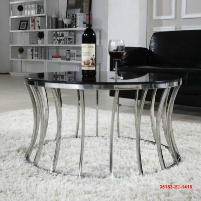 China High Quality Modern Glass Table 35153-82-1415 Leisure Metal Frame Table Top Glass Table for sale