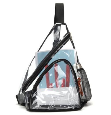 China Clear Transparent Fashion PVC Trunk Bag Shoulder Bag Sling Sling Bag For Men for sale