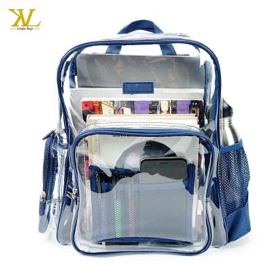 China Waterproof Clear Pvc Bookbag Heavy Duty Durable Plastic Transparent Clear Backpack for sale