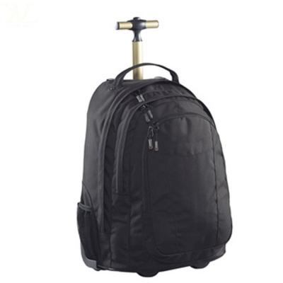 China Waterproof Aluminum Strap Laptop Cockpit Trolley Backpack With Wheels for sale