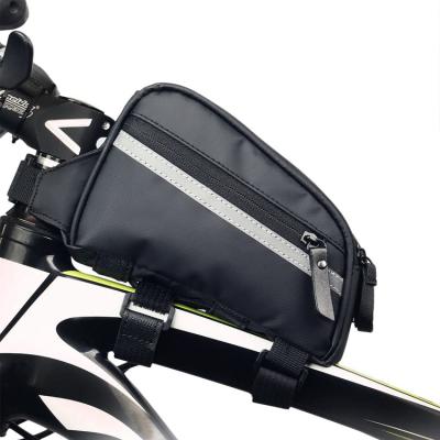 China Waterproof Bicycle Front Frame Bag Custom Bike Front Frame Bag Bicycle Tube Top Bag Waterproof Bicycle Bag for sale