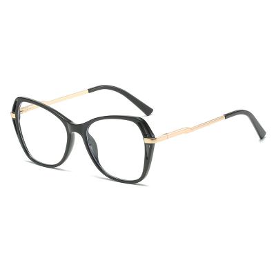 China Fashion Read Glasses 2022 European And American Blue Light Eyeglasses Anti Ray Eyeglasses Blue 9102 Metal TR Reading Glass TR90 for sale