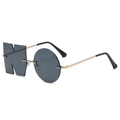 China Rimless European And American Rimless NO Men Logo Sun Glasses Custom Made Metal Frame Women Sunglasses 3525 for sale