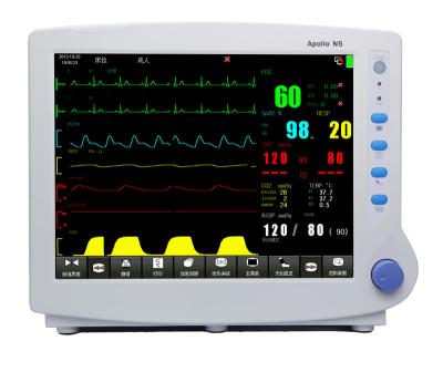 China Adults 15 Inch Multiparameter Wall Mount Semi-Modular Patient Monitor With Etco2 for sale