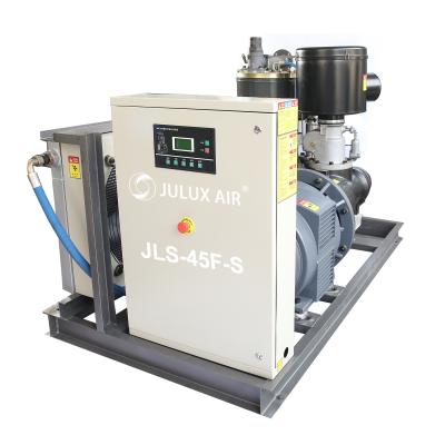 China Open Type Lubricated Screw Air Julux OEM 3bar 0.4mpa 0.5mpa Low Pressure 45kw 60hp Bulk Cement Compressor for sale