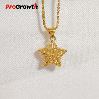 China FASHIONABLE Gold Star Shape Pendant Plain Gold Plated Necklace Collocation PB100003TG for sale