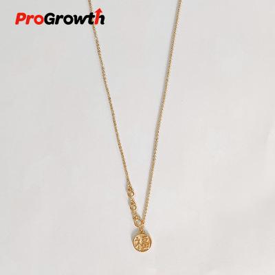 China New Arrival Fashionable Champagne Plated Brass Jewelry Pendant Necklace Letter O-Shape Chain Titanium Pendant Ornaments NB00023TC for sale